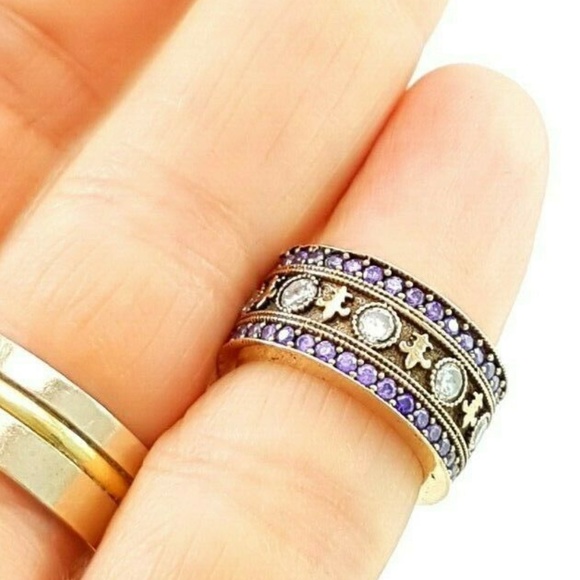 Turkish Handmade Amethyst .925 Ring Size 4 - Picture 3 of 4